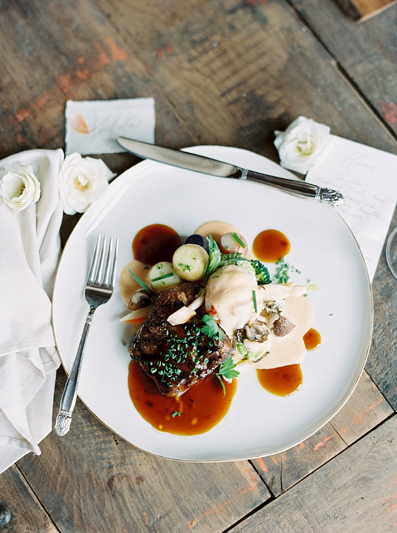 food plated at Ashbourne Farms 