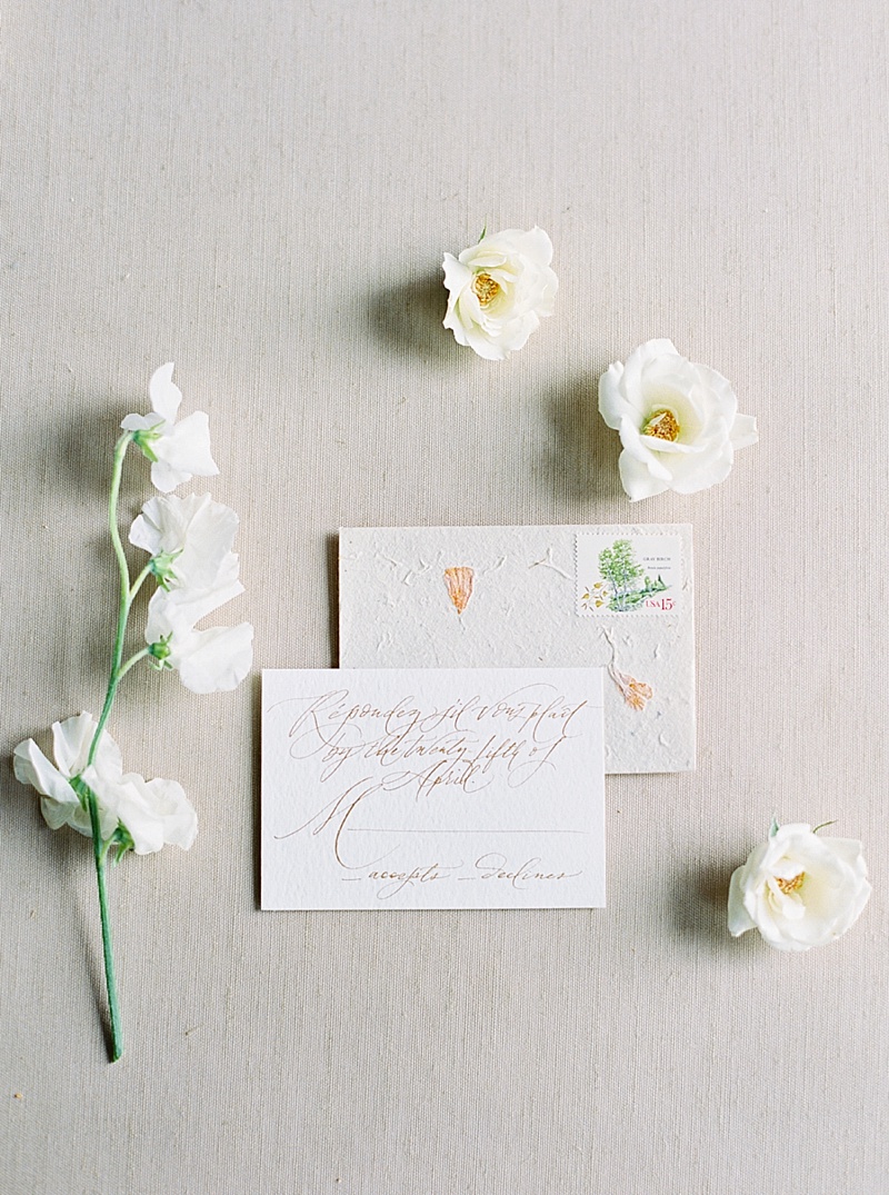 flowers by Jaclyn Journey and invitation by Rachel Fisher Calligraphy 