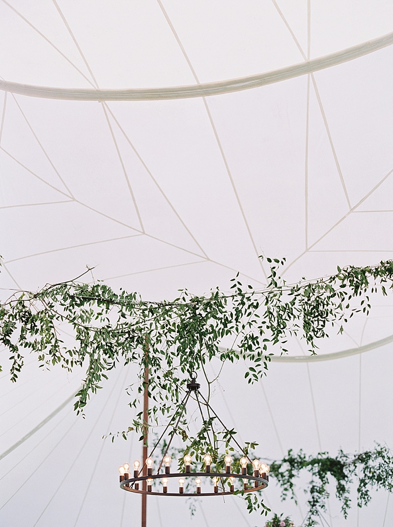 greenery decor at wedding reception